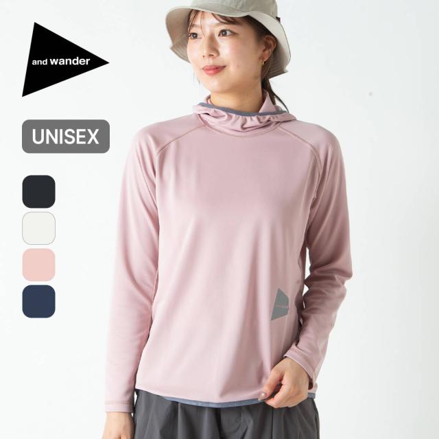 and wander アンドワンダー ドライジャージーLSフーディの通販は