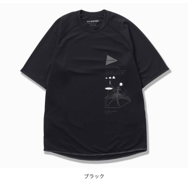 and wander アンドワンダー ドライジャージーSSプリントT