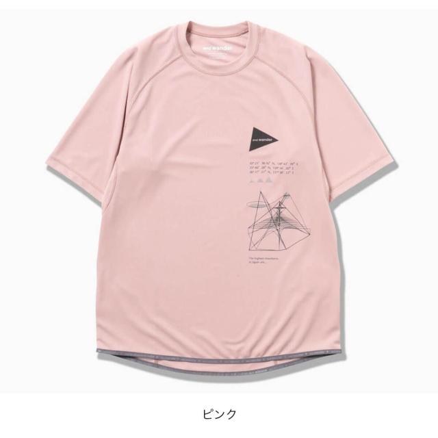 and wander アンドワンダー ドライジャージーSSプリントT