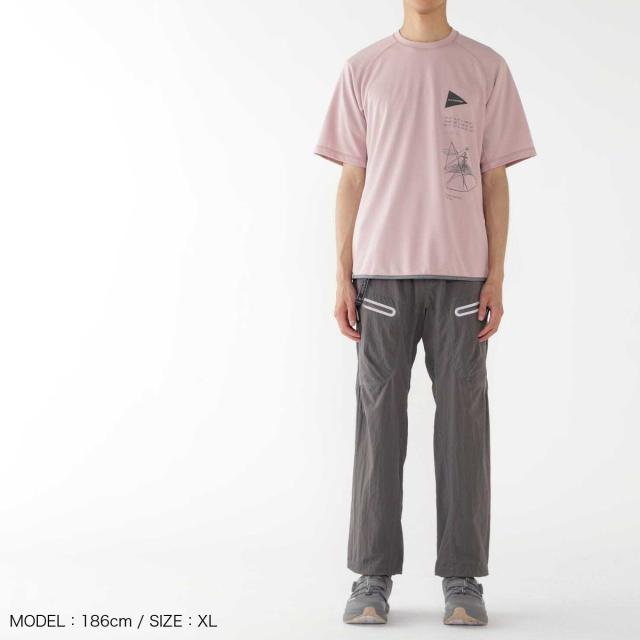 and wander アンドワンダー ドライジャージーSSプリントT