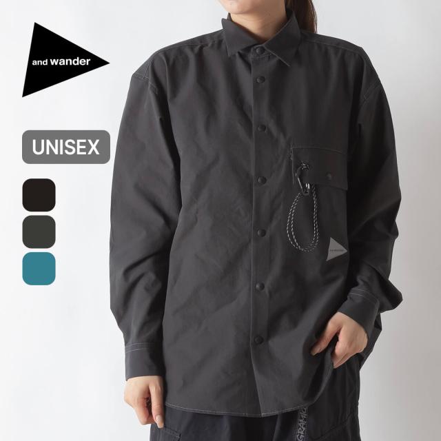 and wander アンドワンダー ドライブリーザブルLSシャツ