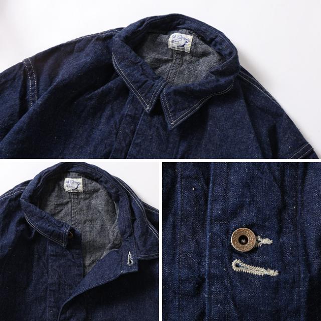 【希少】 orslowオアスロウ ショールカラー デニム カバーオール 40s 希少】 orslowオアスロウ ショールカラー デニム カバーオール 40s