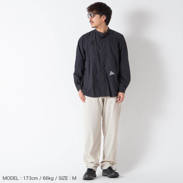 and wander アンドワンダー ストレッチリップバンドカラーシャツ 5746953021_2