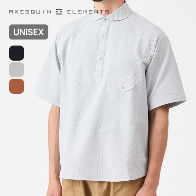 AXESQUIN ELEMENTS アクシーズクインエレメンツ シアサッカーの半袖プルオーバーシャツ 21117