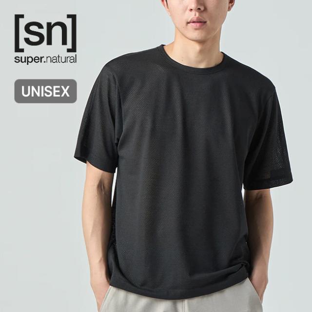 super.natural スーパーナチュラル JP135メッシュアクティブショートスリーブTシャツ ユニセックス SNUJ10078