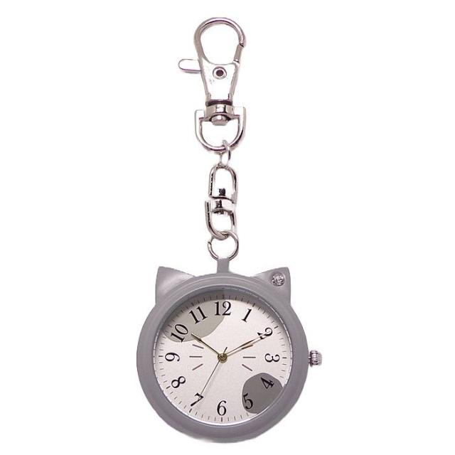 携帯 時計 バックチャーム ネコ キーチェーン ウォッチ N02723S