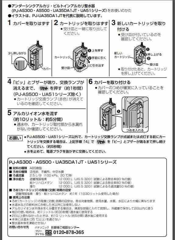 Panasonic ビルトイン浄水器 交換用ろ材カートリッジ P-51MJR 楽天