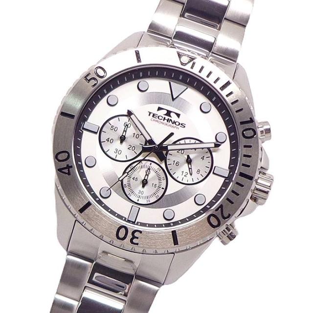 腕時計 メンズ ウォッチ テクノス TECHNOS T6B83-SS クロノグラフ CHRONOGRAPH ステンレス ベルト 送料無料 日本製ムーブ クォーツ 24時間計 ストップウォッチ SEIKO社製ムーブ 機械 使用 スイス