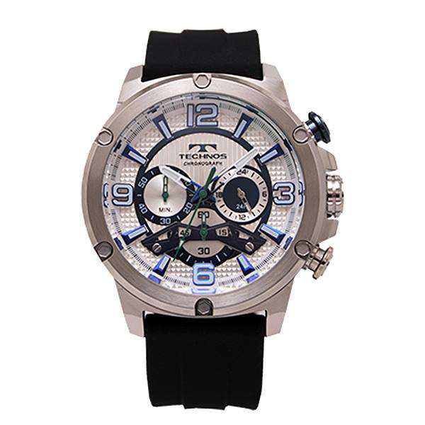 【新品】 テクノス クロノグラフ 腕時計 レッド ラバーベルト 10気圧防水