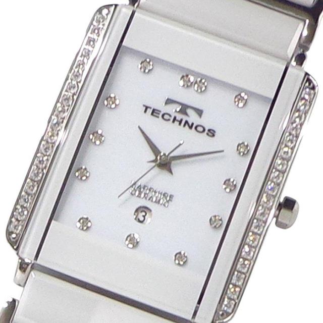 TECHNOS テクノス T9C09TW メンズ 腕時計 角型 レクタンギュラー セラミック ステンレス モデル 3針 デイト カレンダー サファイアガラス SideStone サイド石爪 ラウンドガラス 日本製ムーブ 送料無料_1