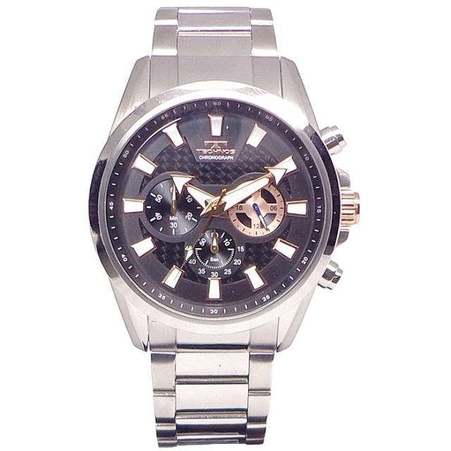 腕時計 メンズ ウォッチ テクノス TECHNOS TSM616-SB クロノグラフ CHRONOGRAPH ステンレス ベルト 送料無料 日本製ムーブ クォーツ 10気圧防水 24時間計 ストップウォッチ SEIKO社製ムーブ 機械 使用 スイス_1