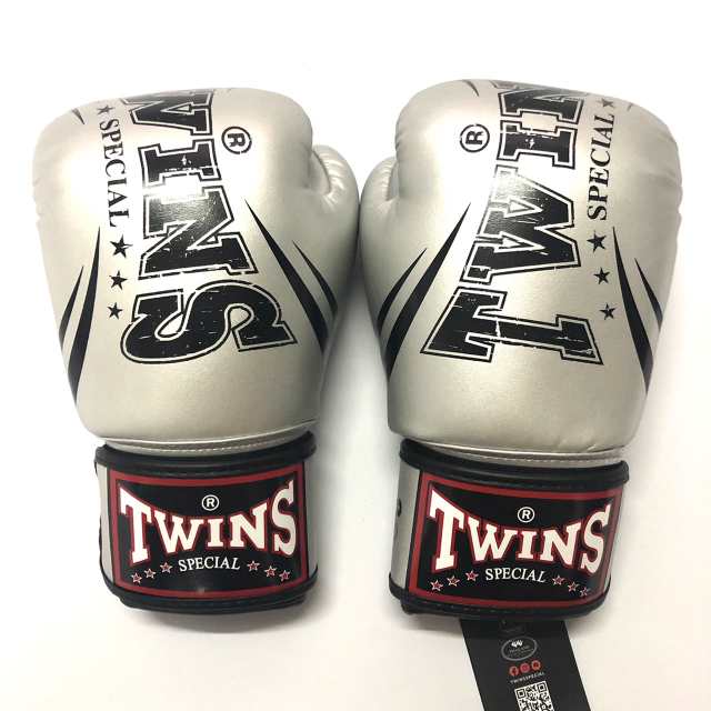 新品 正規 TWINS 本格 ボクシンググローブ  PU銀/サイズ選択/8/10/12/14/16/大人用/子供用/ムエタイ/マジックテープ式/通販｜au PAY マーケット