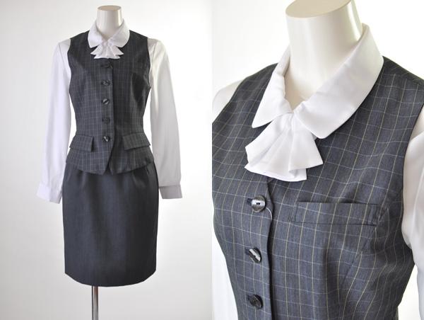 事務服 制服 ベストスーツ 上下セット セットアップ 家庭で