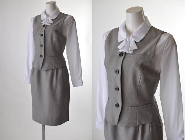 事務服 制服 ベストスーツ 上下セット セットアップ 家庭で