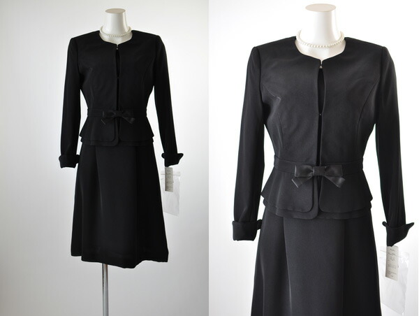 可愛らしい ブラックフォーマル ノーカラージャケット＆袖口レース