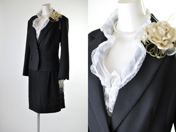 残りわずか 15号/17号/19号/21号  襟パイピングジャケット ティアードスカートスーツ 卒業式  入学式 ミセススーツ  黒  黒×白  359 残りわずか 15号/17号/19号/21号 襟パイピングジャケット ティアード