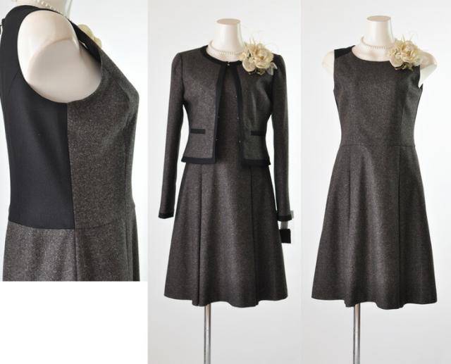 7号 9号 11号 13号 ホワイトジョーラ ウールシルク混ツイードワンピーススーツ ノーカラージャケット ママスーツ 723&724 7号 9号 11号 13号 ホワイトジョーラ ウールシルク混ツイードワンピース