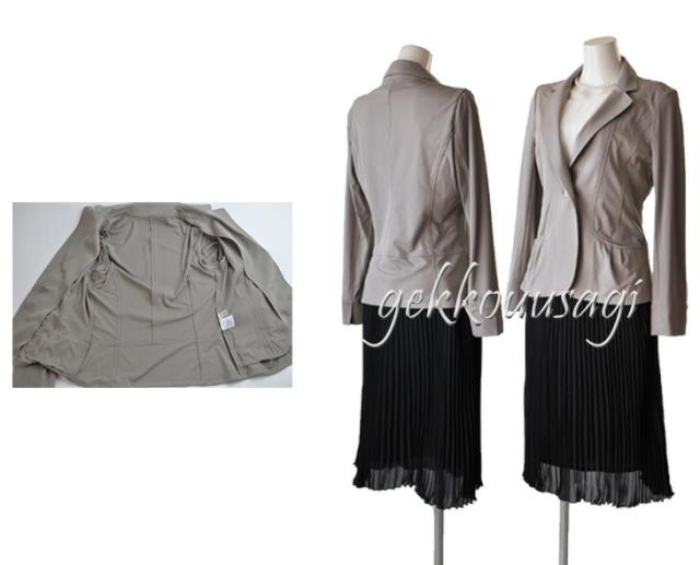 M/L 洗えるスーツ 着回し ストレッチ素材ジャケット ワンピース 黒プリーツスカート 3点スーツ 選べるウエストサイズ グレージュ・グレー・黒 028-030-305/TB2028-2030-4305(AM10d)2028JK-2030OP