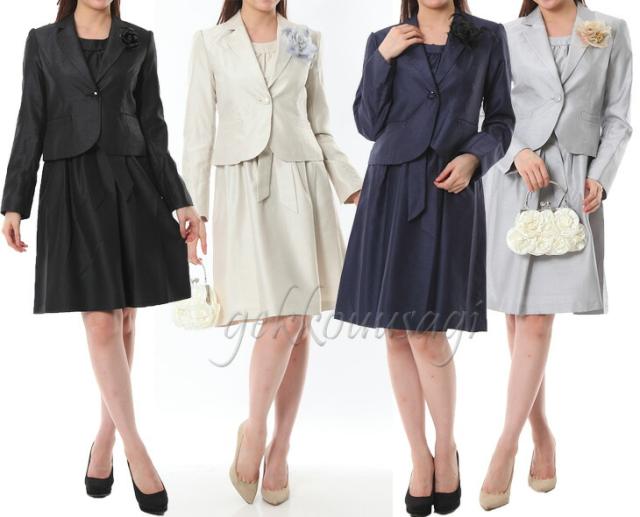 11号 13号 15号 ワンピーススーツ シャンタンアンサンブルスーツ 結婚式 卒業式 入学式 ママ 母親 ミセス セレモニースーツ【黒・グレー・ベージュ・紺色】301（HGhun/BL2Y4) 11号 13号 15号 ワンピーススーツ シャンタンアンサンブルスーツ 結婚