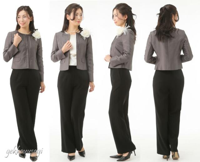 フォーマル スーツ レディース 選べるボトムス シャンタン 花柄