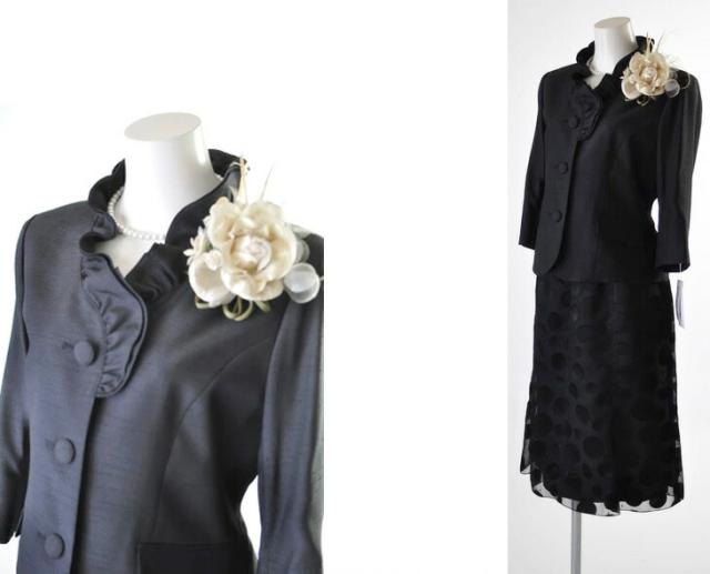 レディースフォーマル M L LL 3L 4L 5L 七分袖 フリル襟 ジャケット