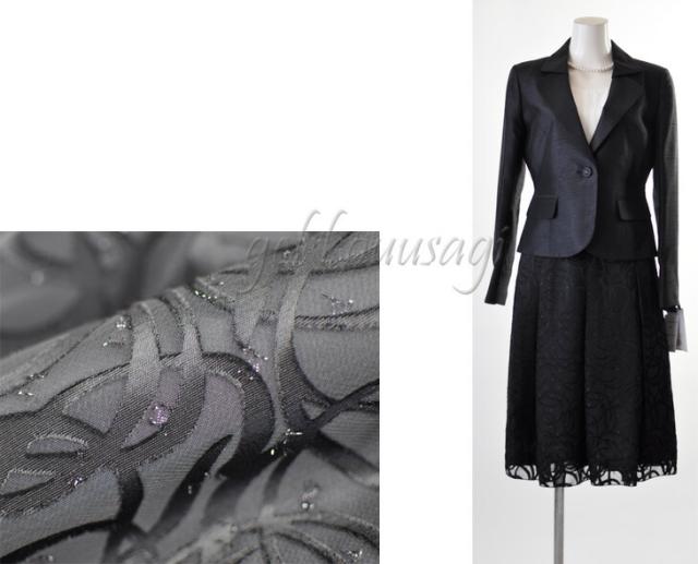 シャンタンテーラードジャケット&スカート2点セット【ライトグレー