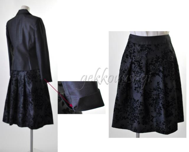 シャンタンテーラードジャケット&スカート2点セット【ライトグレー