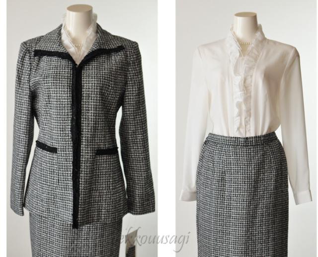 レディース スーツ 素材感 ファンシーツイード 7号 9号 11号 13号 15号