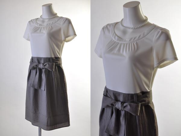 送料無料 15号 大きいサイズ 七分袖 ワンピーススーツ 裏地背抜き