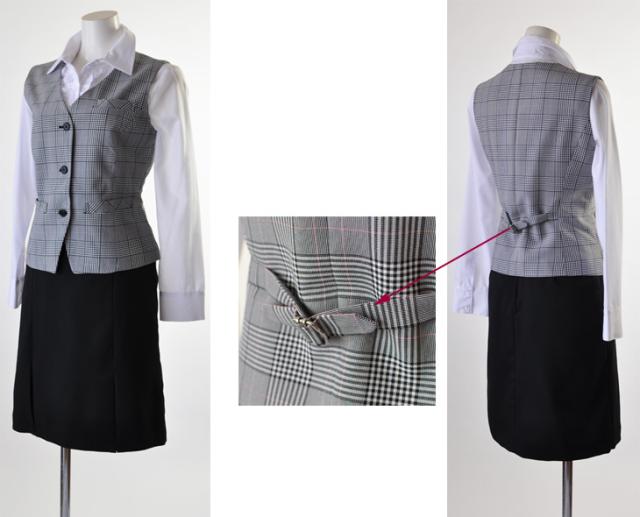 事務服 制服 ベストスーツ 機能性抜群ベスト＋スカート事務用