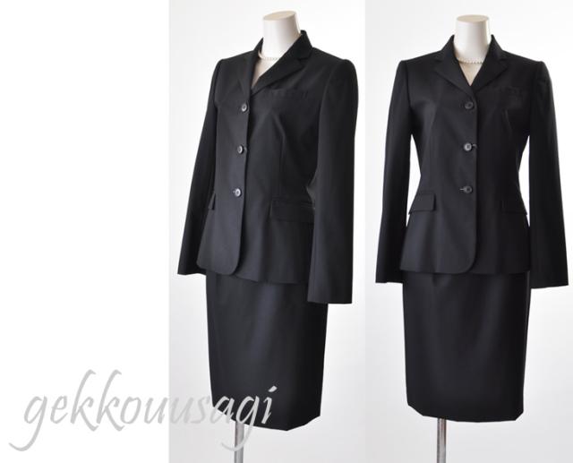 タキヒヨー デイリー セレモニー 日本製生地 薄手ウールスカートスーツ・黒 入学式 お受験 面接 リクルートスーツ 819&811-05の通販は