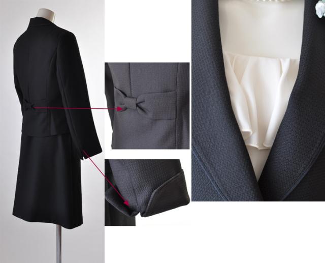 送料無料】後ろリボン襟パイピングジャケット・シフォンスカート