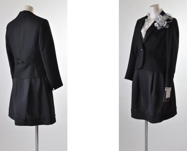 送料無料】後ろリボン襟パイピングジャケット・シフォンスカート