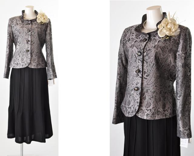 【送料無料】Ｍサイズ/Ｌサイズ ペイズリー柄ジャガードスーツ カラーフォーマルスーツ 高品質 日本製素材 40代 50代 60代 70代 178 送料無料】Mサイズ/Lサイズ ペイズリー柄ジャガードスーツ カラー