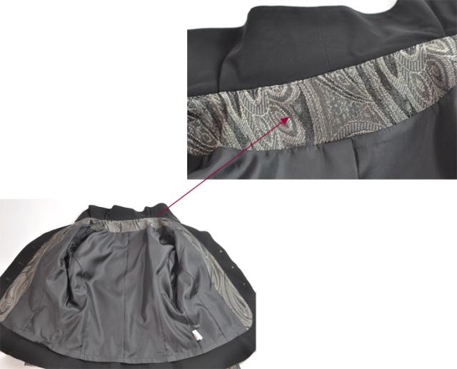 M/L 上質素材二重フリル襟ドレープ立体ジャケット・ロングスカート