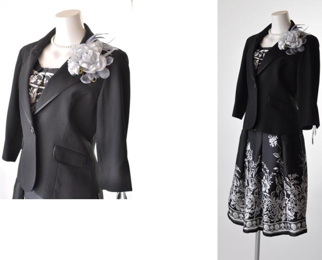 7号/9号/11号◆着回し抜群のお得な４点セットスーツ 襟パイピング七分袖ジャケット ウエストゴム入りパンツ 489