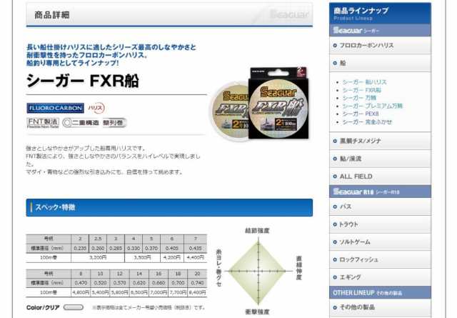 クレハ KUREHA SEAGER シーガー FXR船 100m 2号/2.5号/3号 クリア フロロカーボンハリス 釣り糸 の通販はau PAY  マーケット ウエストコースト アウトドアShop au PAY マーケット－通販サイト