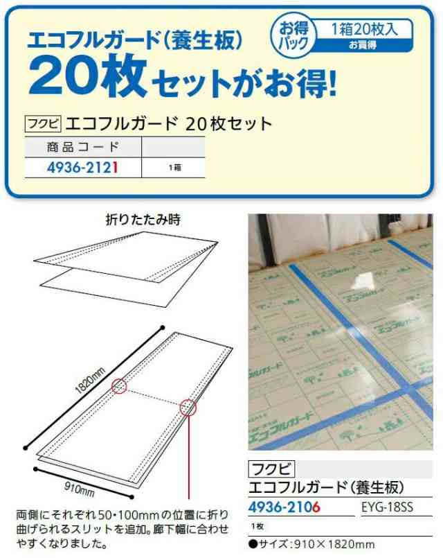 エコフルガード(養生板) サイズ：910mm × 1,820mm / 1枚入り 49362106