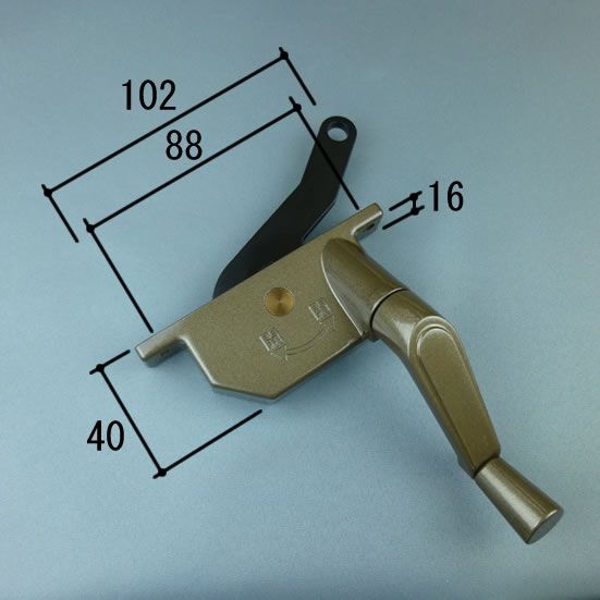 三協 アルミ 旧立山 アルミ 窓・サッシ 部品:三角出窓:オペレーターハンドル（左）:オペレーターハンドル(WB1405L0-BR)の通販は