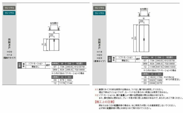 ラシッサS クローゼット 両開き戸 ASCH-LAA 1220 W：1,188mm × H