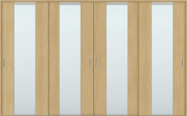 ラシッサS 室内引戸 Vレール方式 引違い4枚建て ASHF-LGN 鍵なし 3220 W：3,253mm × H：2,023mm ノンケーシング /  ケーシング LIXILの通販は 107,113円