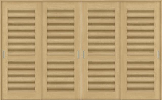 ラシッサS 室内引戸 Vレール方式 引違い4枚建て ASHF-LTA 鍵なし 3220 W：3,253mm × H：2,023mm ノンケーシング /  ケーシング LIXILの通販は 185,845円