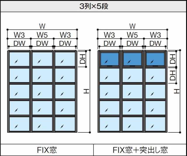 ラシッサS 室内用窓 デコマド 床設置 両側壁納まり ASTMDF-BE 3列×4段 W：2,300mm × H：2,405mm LIXIL リクシル TOSTEM トステム DIY - 10