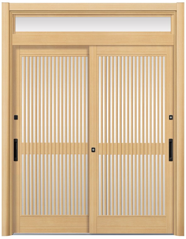 リシェント玄関引戸2 2枚建てランマ付き SG仕様 S51型 木目調 手動タイプ 特注サイズ W：1,195〜2,604mm × H：1,831〜2,780mm LIXIL