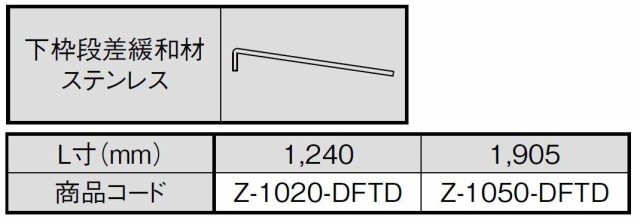 下枠段差緩和材 ステンレス製 L：1,905mm Z-1050-DFTD リシェント玄関