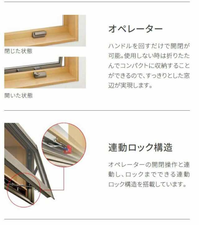 サーモスL 横すべり出し窓 オペレーターハンドル 一般複層ガラス