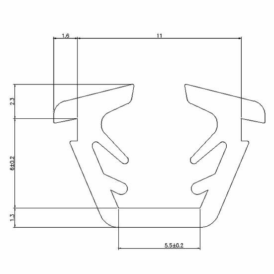 グレイジングチャンネル ガラス厚：5mm用 150m / 1巻 WB2555 部品色：ブラック(KC) 交換用 部品 三協 アルミの通販は