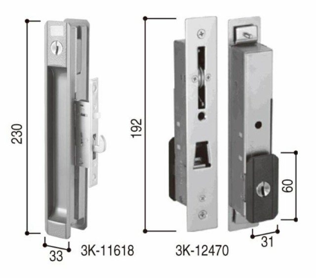 戸先・召合せ 外シリンダーセット / 1セット入り HH-J-0747 交換用 部品 YKK AP