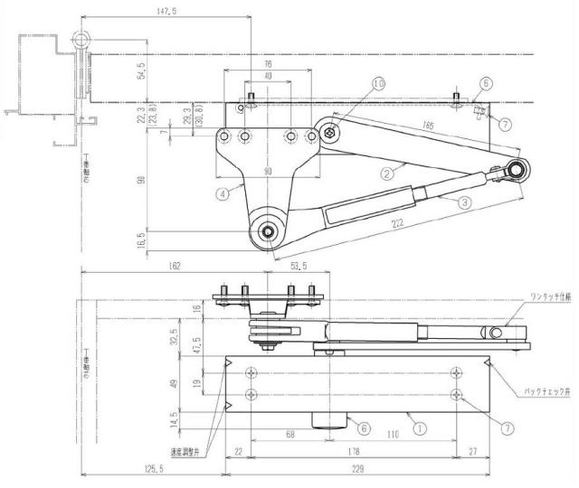 ドアクローザー / 1個入り HH-6K-19301 交換用 部品 YKK APの通販は