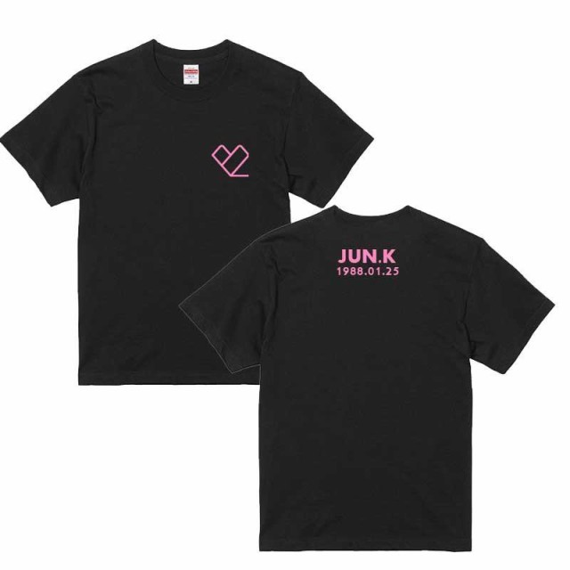 JUN.K 2PM Tシャツ 男女兼用 綿100％ ブラック 韓流 グッズ ep084-2の